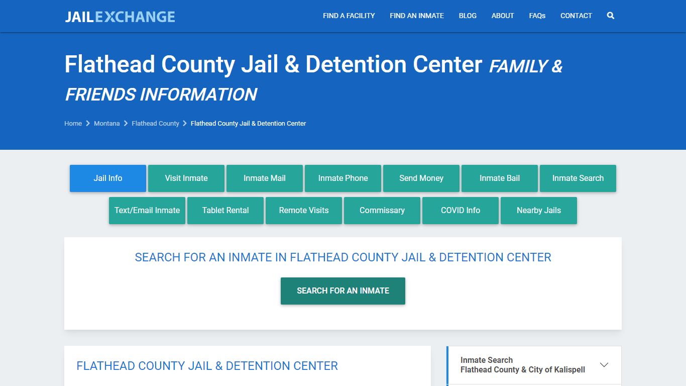 Flathead County Jail & Detention Center MT | Booking, Visiting, Calls ...